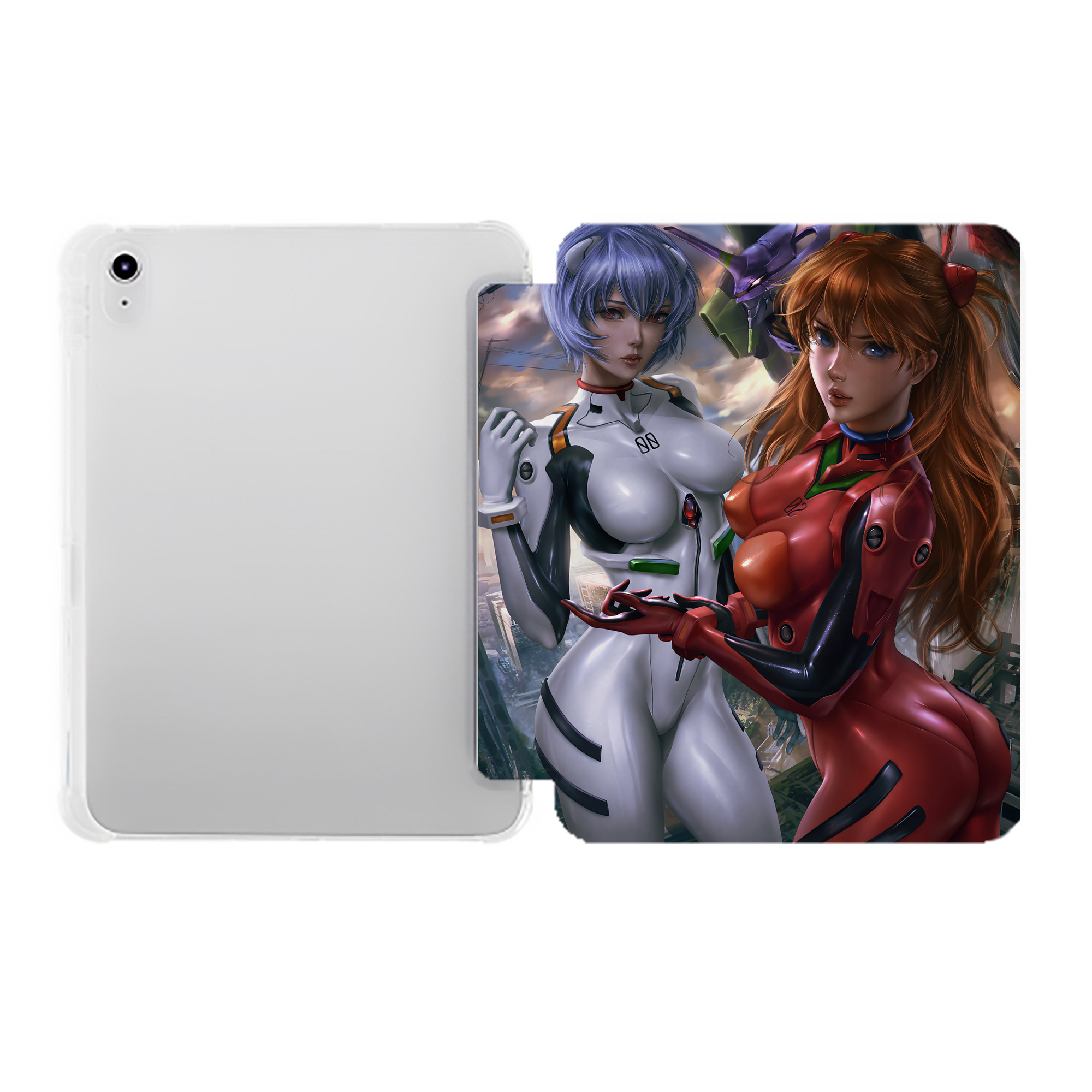 （画像用） EVA 新世紀エヴァンゲリオン IPad ケース ペン収納付き 三つ折りスタンド PUレザー×シリコン 対応機種9.5/10.5/10.9インチ